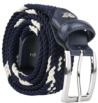 Armata di mare Cintura Elastica Intrecciata, Uomo Donna, Con Inserti in Vera Pelle, Scatola Regalo