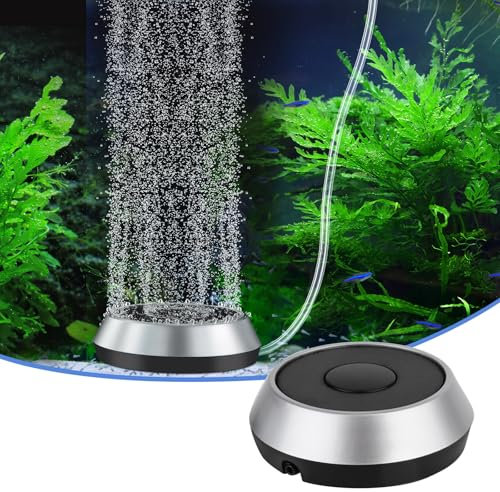hygger Aquarium Air Stone Fish Tank Oxygen Stone Dissolving Oxygen Diffuser with Air Tube, 2.3 Inch Air Stones Aquarium Bubbler Kit (Not Include Air Pump)