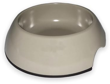 Ancol Pet Bowl in Grey with Non Slip Base - Melamine Dishwasher Safe Dog Food Tin - Puppy Cat Feeding Plate - 175ml