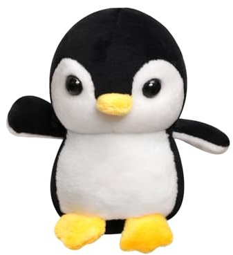 Anboor 4.3 Peluche Pingouin - Jouet en Peluche Douce, Cadeaux de Fête, Récompenses de Salle de Classe, Remplissages de Sacs et Cadeaux Thématiques Animaux pour Enfants (Noir)