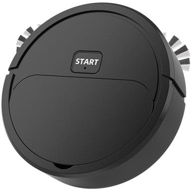 HMifjUM Intelligent Robot Vacuum, Mini Automatic Robotic Vacuums, 3 In 1 Deep Floor Cleaning, Home Silent Floor Cleaner for Daily Cleaning, Pet Hair, Paper Scraps (2-Black)