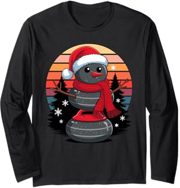 Navidad Muñeco De Nieve Curling Piedra X-Mas Curler Manga Larga