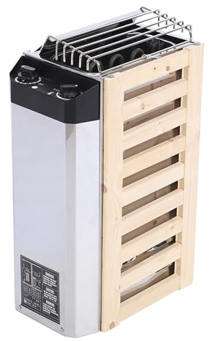 Calentador eléctrico de sauna de 3 kW, tipo de control interno, calentador de estufa de sauna de acero inoxidable, protección contra sobrecalentamiento y corte de acero inoxidable para el hogar, hotel