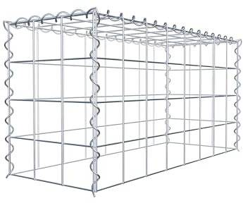 GABIONA Cesta de piedra de gavión rectangular, malla de 10 x 10 cm, profundidad de 30 cm, cesta de cultivo tipo 3, cierre de espiral, galvanizado (80 x 40 x 30 cm)