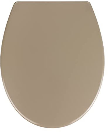 WENKO WC-Sitz Mod. Samos hygienischer Premium Toilettensitz mit Absenkautomatik und Fix-Clip Hygiene-Befestigung aus antibakteriellem Duroplast Taupe