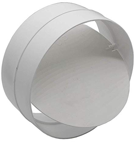 Kair 150mm Round Duct Connector with Backdraught Shutter | Helps prevent backdraughts, For dryer vents and cooker hoods and extractor fans, Suitable for bathroom and kitchen extraction