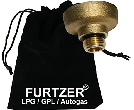 Furtzer LPG GPL Autogas Tankadapter M22 (1 3/4' X W21.8) DISH kurz Adapter mit Stoffbeutel