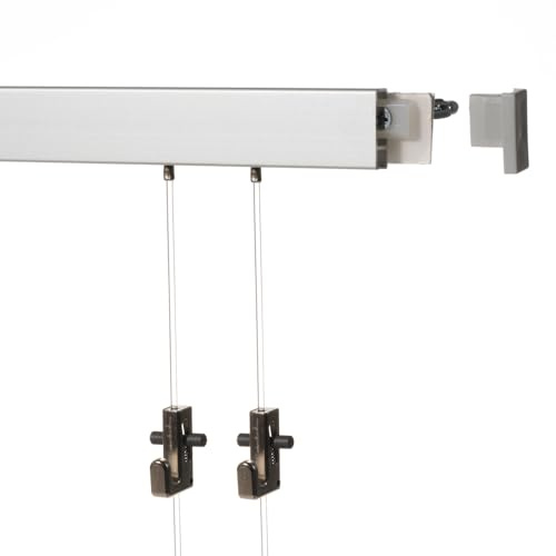 10 Meter (5 x 2m) SOFT-RAIL® Bilderschienen Set, COMFORT (M), Silber-matt eloxiert, versch. Längen und Farben