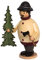 Drechslerei Kuhnert - Rauchmann/Räucherfigur aus Holz - Max als Weihnachtsbaumverkäufer - 16cm Höhe - Made in Germany