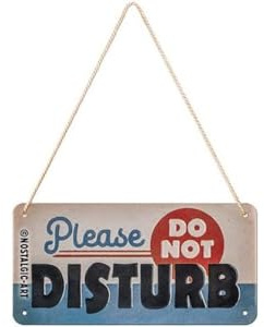 Nostalgic-Art Plåtskylt i retrostil för upphängning, Do Not Disturb – Varningsskylt som presentidé, av metall, Deko vintagedesign, 10 x 20 cm