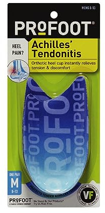 PROFOOT Achilles Tendonitis Orthotic Heel Cup for Men (Sizes 8-13) - Pain Relief Shoe Inserts for Heel Support & Alignment - 1 Pair