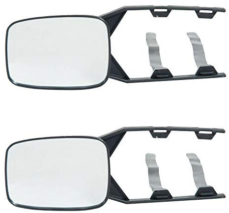 TOTMOX 2 Piezas Espejo de Remolque de Coche, Extensión de Remolque de Remolque de Caravana Espejos Exteriores de Doble Vidrio Espejos de Vidrio ABS de Brazo Largo, Negro