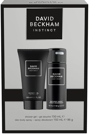 David Beckham Instinct Deodorant Body Spray & Shower Gel Gift Set for Him, Captivating Fougère Citrus Perfume, 150ml (5oz) & 150ml (5oz)