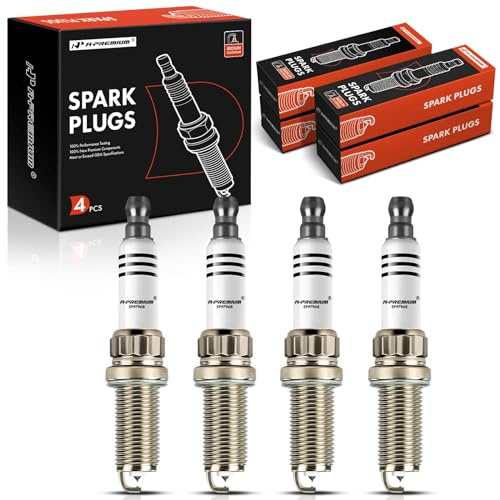 A-Premium Iridium Platinum Spark Plugs Pack of 4, Fine Wire, 1.6L L4 Engine