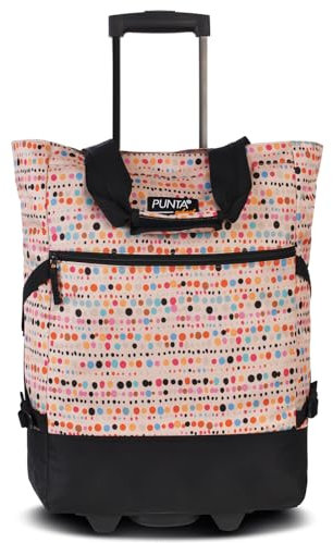 Punta Wheel Print Einkaufstrolley Einkaufsroller Einkaufswagen Shooping Trolley 10008, Farbe:Apricot/Bunt