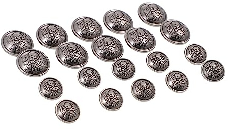 HOODANCOS 20pcs Alloy Round Buttons for Sewing Replacement Coat and Blazer Buttons Retro Style Decorative Suit for Jackets and Windbreakers
