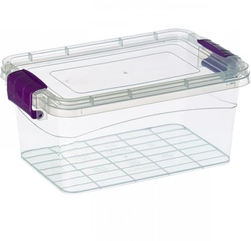 Set Of Two Plastic Storage Box Boxes Lid Handles Food Container Home Kitchen Office Box UK (15L)