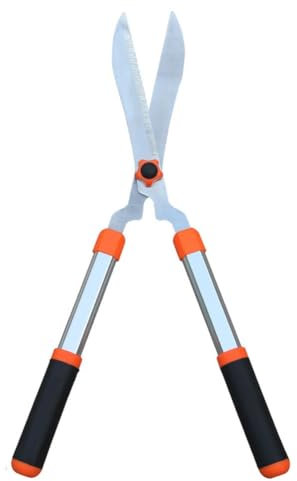 Cortasetos profesional ajustable, tijeras for hierba, tijeras manuales de poda, mango telescópico extendido con cuchillas de acero ondulado, presión de la cuchilla ajustable, for poda de jardín(Straig