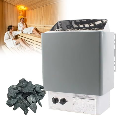 Elektrisk bastuvärmare, hemmabastu, svettutrustning för bastu, överhettningsskydd, för torrvärmebastubad(8KW/220V)