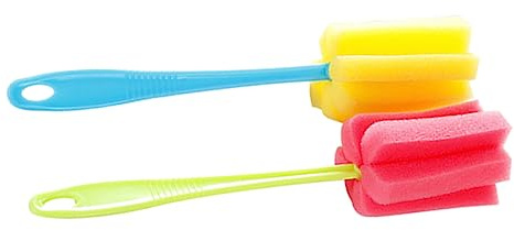 BESTonZON 2pcs Cup Brush Bottle Cleaner Brush Long Handle for Kitchen Water Bottle Washer Scrubber Random Color