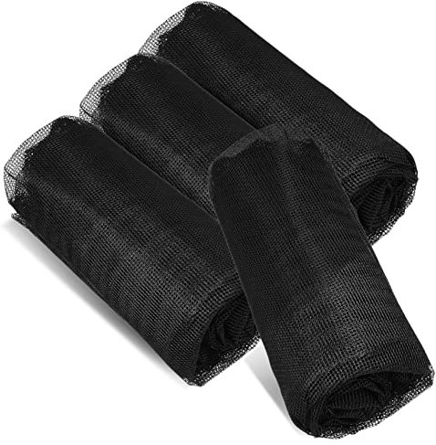 Gatuida 4 Pcs Black Polyester Rain Barrel Mesh Covers for Outdoor Water Butts, 80cm Adjustable Drawstring Water Butt Net Protection for Garden and Rainwater Collection