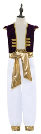 Lito Angels Deguisement Aladdin Prince Arabe Génie Costume pour Enfants garcon, Carnaval Ete Anniversaire Nuits arabes, Taille 5-6 ans