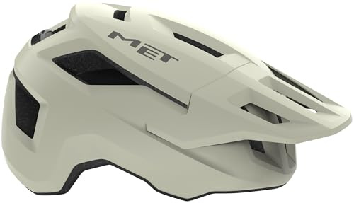 MET Shelter MIPS Mountain Bike Helmet | E-Bike Compatible Helmet for Adults, Extended Back of Head Coverage, Integrated Visor & Sunglasses Port, Maximum Airflow — Off White Matte/Medium