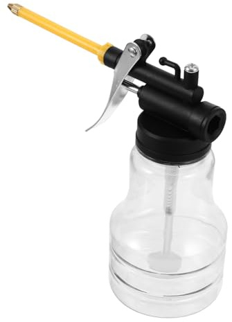 SOPOTUTU Transparent Refillable Oil Kettle Can with Nozzle Engine Oil Dispenser Bottle for Cars Motorcycles Boats Container Easy-press Design