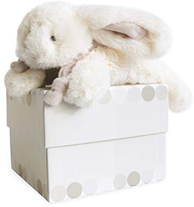 Doudou et Compagnie - Doudou Lapin Bonbon - Boite Cadeau - Taupe - 20 Cm - Doux - Idée Cadeau de Naissance Fille et Garçon - Garantie Doudou Perdu - 1240