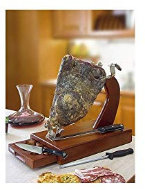 BRANDANI PORTAPROSCIUTTO con CASSETTO 3 COLTELLI Inox 60498