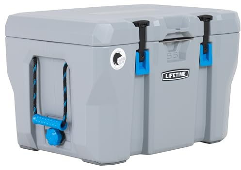 Lifetime Kühlbox & Getränkekühler | 44x69x44 cm Grau | Thermobox mit 52 Liter Fassungsvermögen für Camping & Outdoor
