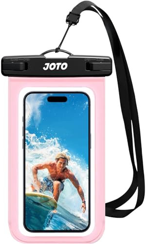 JOTO Waterproof Phone Pouch Cellphone Dry Bag Case for iPhone 15 14 13 12 Pro Max Xs Max XR X 8 7 6S Plus SE, Galaxy S23 S22 S22+ S21 FE up to 7 -Clearpink