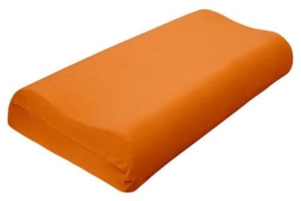 TRAUMSCHLAF Universal Bezug für Nackenstützkissen – elastischer Edel Jersey Kissenbezug aus Baumwolle mit Elasthan – weich dehnbar und passgenau für viele Nackenstützkissen – S-M, Höhe 7-10 cm, papaya