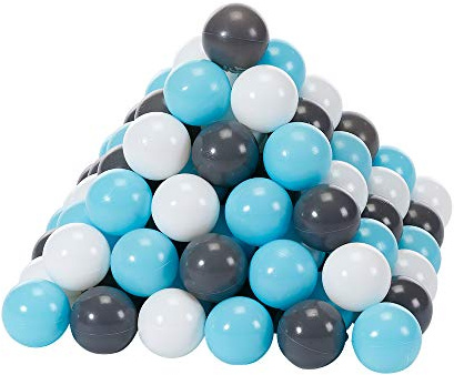 Knorrtoys 56764 Lot de 100 balles/crème/Gris/Bleu Clair Ø 6 cm