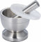 Mortaio in acciaio inox con pestello, adatto per alimenti, Pestle and Mortar, diametro 10 cm