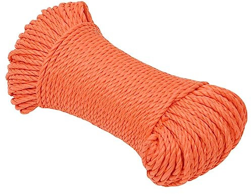 vidaXL Arbeitsseil Bodenarbeitsseil Arbeitsleine Mehrzweckleine Seil Bootsleine Allzweckseil Schnur Tau Leine Gedreht Orange 8mm 25m Polypropylen