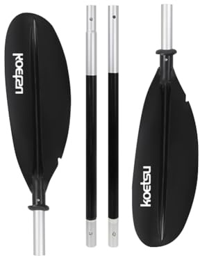 HTU 4-Piece Double-Head Surfpaddle Adjustable Floating Kayak Paddle Aluminium Alloy Stand Up Paddleboard Paddles for Outdoor Water Sports