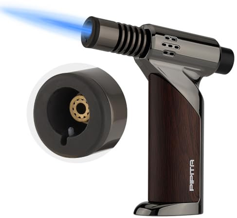 Cannello da cucina per cucinare e fai da te, torcia saldante con blocco di sicurezza e fiamma regolabile, ricaricabile, accendino a gas butano per creme brûlée, saldature, industriali (butano non