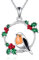 VENACOLY Rotkehlchen Halskette 925 Sterling Silber Rotkehlchen Anhänger Halskette Niedlicher Schmuck Geschenke für Frauen Vogel Liebhaber