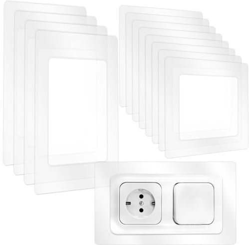 Hlimior 12 Stücke lichtschalter Schutz, wandschutz für lichtschalter,Tapetenschutz für Steckdose und Lichtschalter, Unterputz-Schalterprogramme, Steckdosenblende