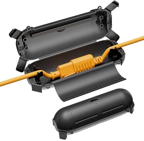 iwillink 2 Pack Outdoor Extension Cord Cover Waterproof - Weatherproof Electrical Connection Box for Outdoor Outlet, Plug, Socket, Christmas Holiday Decoration, Power Tool, Black