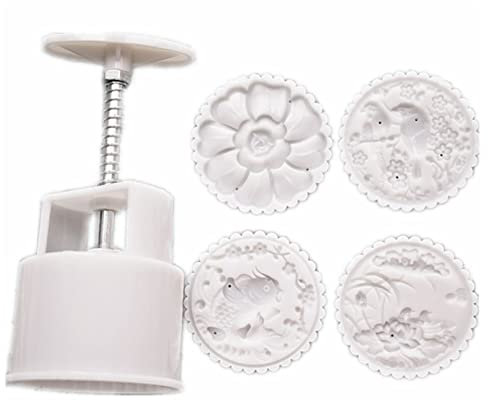 Juego de moldes para tartas de luna, 100 g, sellos redondos para galletas, festival de otoño, prensa a mano, cortador de postres