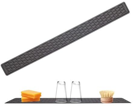 70x5cm Kleine Trockenmatte,SchlankeAbtropfmatte Aus Silikon,SilikonAbtropfmatte Geschirr,Trockenmatte,Abtropfmatte Schmal,Verlängert Abtropfmatte Silikon,Spritzschutz SpüLbecken,Schmal Barmatte
