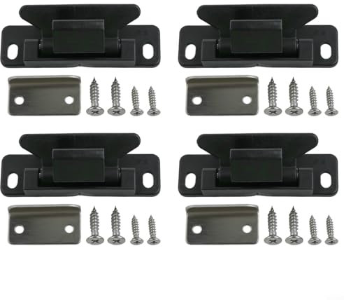 RV-Schranktür-Schubladenschloss-Set, Nylon, PA6, Edelstahl, Schnappschloss, externe Schnalle für Yacht, Zuhause, Wohnmobil, Camper, 4 Stück (schwarz)