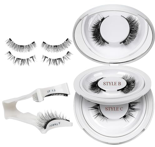 AYNKH Pestañas Postizas Magneticas Naturales, 2 Pares Pestañas Magneticas con Aplicador, Magnetic Lashes, No Requiere Pegamento, Fácil de Poner y Quitar