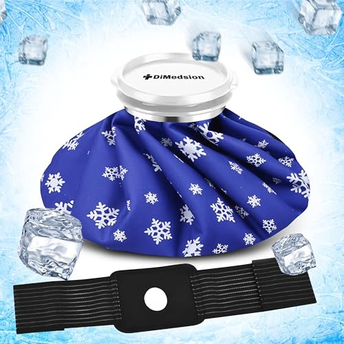 DiMedsion Poche de glace avec bande réglable | Poche de froid reutilisable, Vessie de glace, Poche de glace genou, sac a glace, poche glace, poche glace genou, poche froid, ice bag (Bleu)