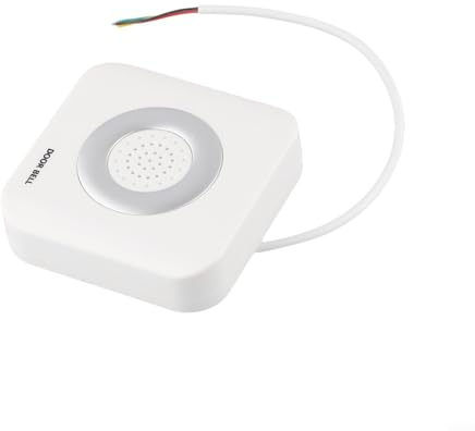 Honseadek Timbre electrónico con cable de 12 V CC con diseño de panel de cuatro cables para sistemas de control de acceso, sonido Dingdong, unidad ABS de montaje en pared, 85 x 85 x 24 mm, hogar