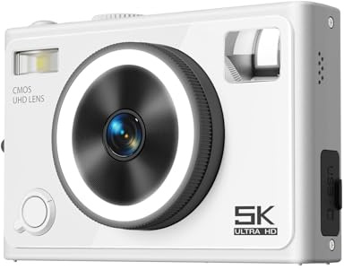 Cámara digital 5K de 64 MP, pantalla de 2.8 pulgadas con enfoque automático avanzado y filtro de belleza para fotos y videos profesionales, cámara de poca luz