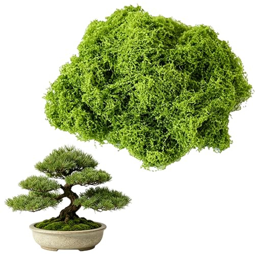 100g Fake Moss Light Green, Artificial Moss Decorative Fake Mosss Bulk for Indoor Plant Pots Room Balcony Garden, Landscaping, Crafts, Decor, Model Making, Patio, Floristry and More (Light Green)