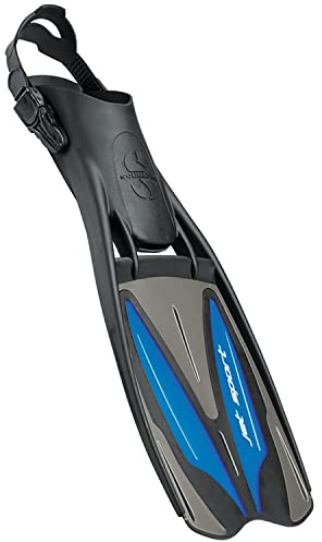 SCUBAPRO Jet Sport Adjustable Diving Fin (Black/Gray/Blue, Medium)